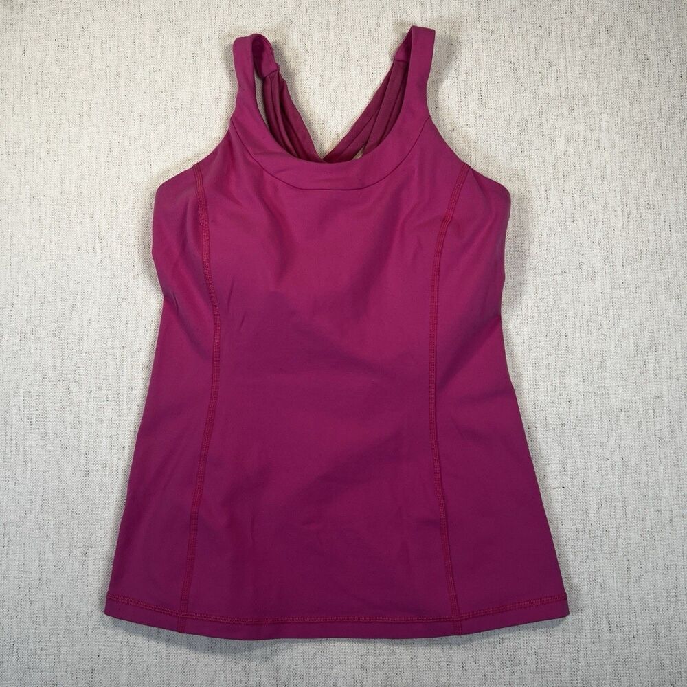 Lululemon Pink Compassion Athletic Yoga Training Tank w/ built in Bra SZ 8